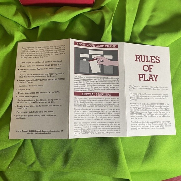 1985 VTG Board Game Out of Context - Picture 9 of 13